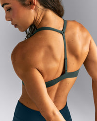 UnifiedMove™ T Back Minimal Bralette New Branding | Shadow Green