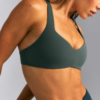 UnifiedMove™ T Back Minimal Bralette New Branding | Shadow Green