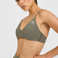 EasyLift™ Ultra Minimal Bralette with White Logo | Alpine Green