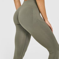 EnhanceLift™ Seamless Leggings with White Logo | Alpine Green