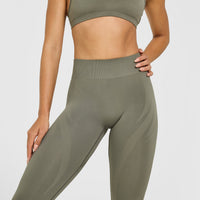 EnhanceLift™ Seamless Leggings with White Logo | Alpine Green