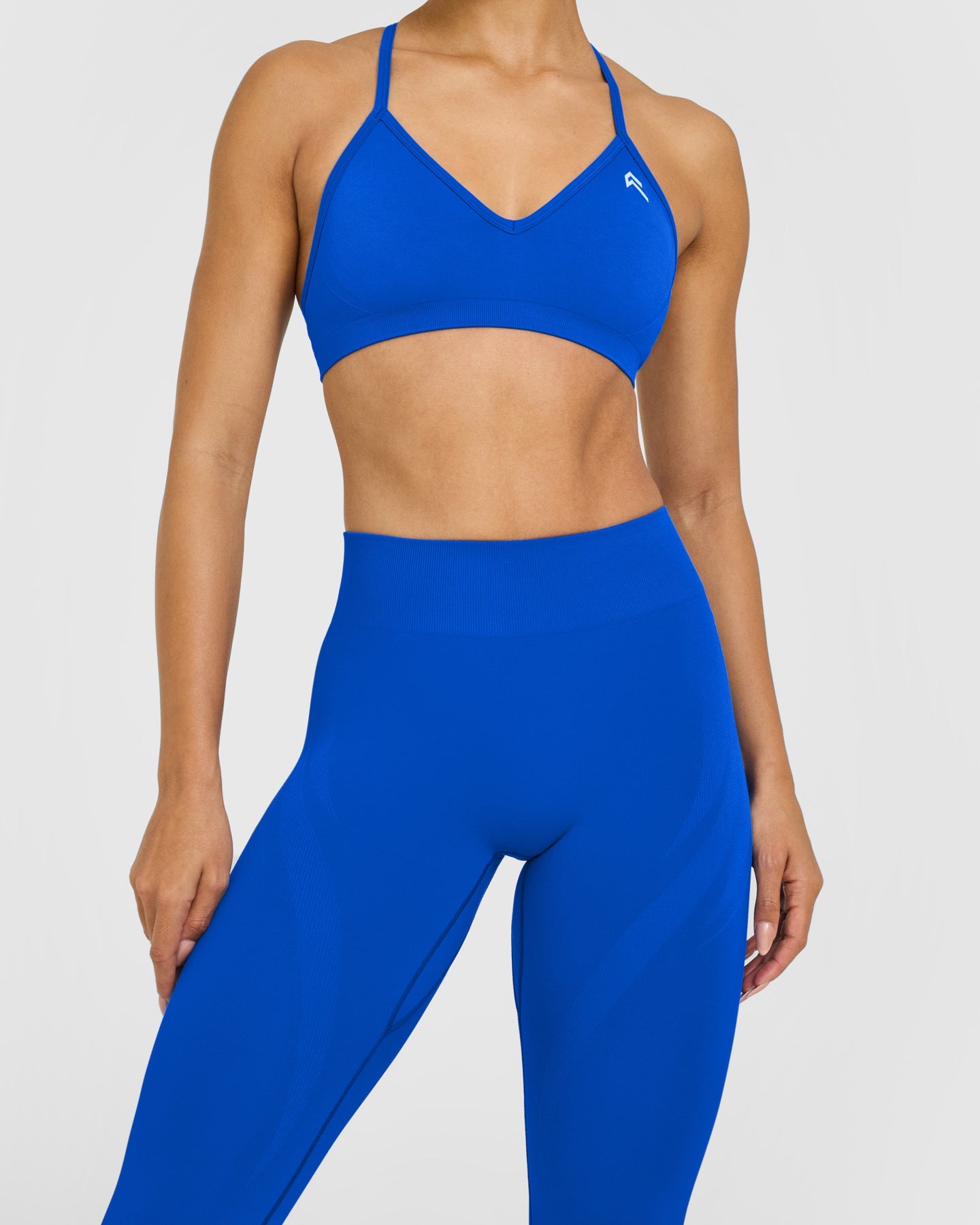 EnhanceLift™ Seamless Leggings with White Logo | Cobalt Blue