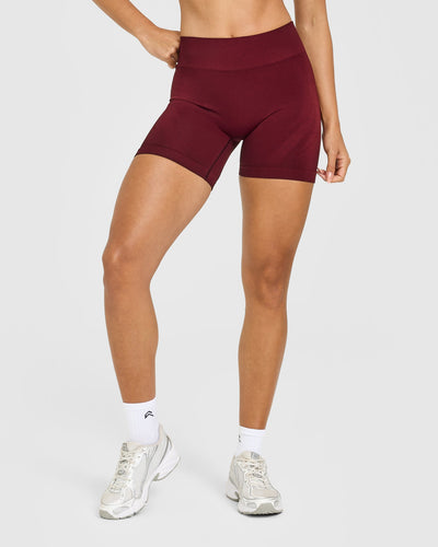 EnhanceLift™ Seamless Shorts with White Logo | Rosewood