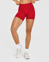 EnhanceLift™ Seamless Shorts with White Logo | Light Toasted Red