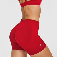EnhanceLift™ Seamless Shorts with White Logo | Light Toasted Red