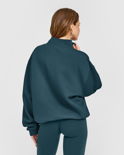 Foundations 1/4 Zip Sweatshirt | Oil Blue