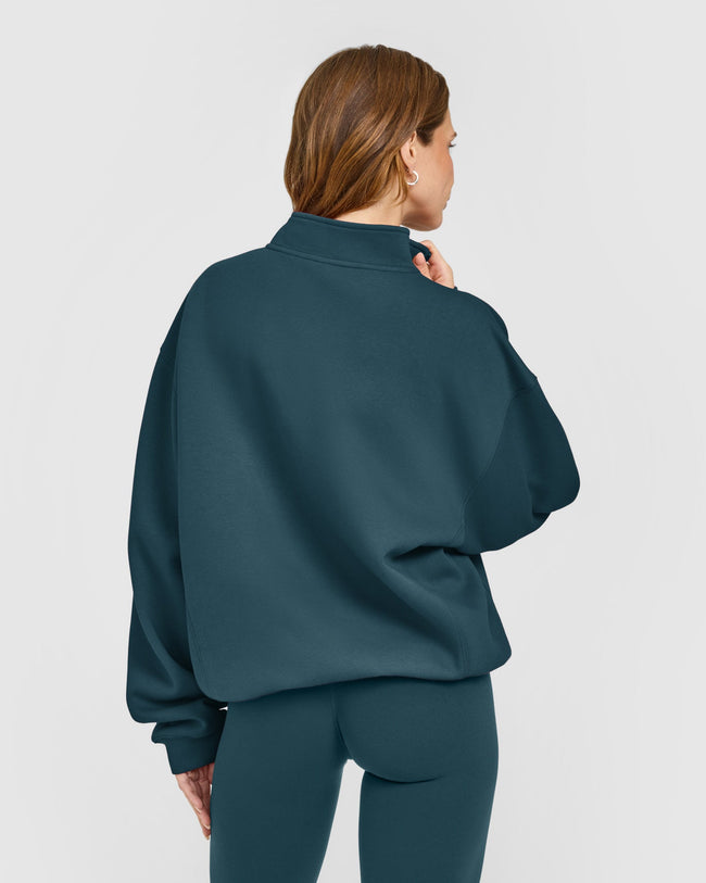 Foundations 1/4 Zip Sweatshirt | Oil Blue