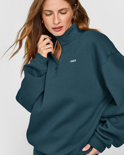 Foundations 1/4 Zip Sweatshirt | Oil Blue