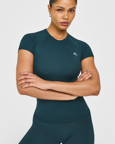 Go To Seamless Fitted Top | Oil Blue
