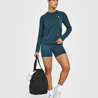 Go To Seamless Loose Long Sleeve Top | Oil Blue