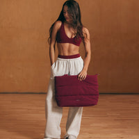 Quilted Tote Bag | Deep Cherry