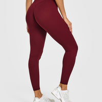 SoftMotion™ High Waisted Leggings with White Logo | Light Rosewood