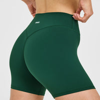 SoftMotion™ High Waisted Shorts 6" with White Logo | Dark Racing Green