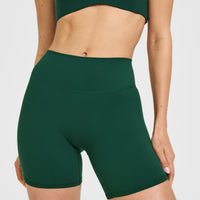 SoftMotion™ High Waisted Shorts 6" with White Logo | Dark Racing Green