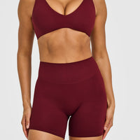 SoftMotion™ High Waisted Shorts 6" with White Logo | Light Rosewood