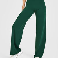 SoftMotion™ Straight Leg Bottoms with White Logo | Dark Racing Green