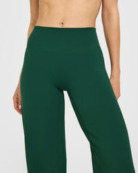 SoftMotion™ Straight Leg Bottoms with White Logo | Dark Racing Green