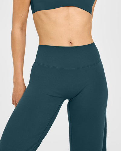 SoftMotion™ Straight Leg Bottoms with White Logo | Oil Blue