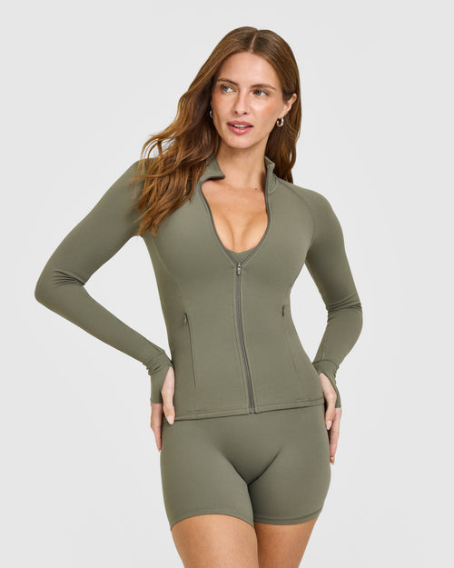 Oner Modal SoftMotion™ Jacket with White Logo | Alpine Green