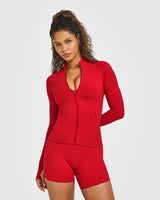 SoftMotion™ Jacket with White Logo | Light Toasted Red