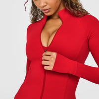 SoftMotion™ Jacket with White Logo | Light Toasted Red