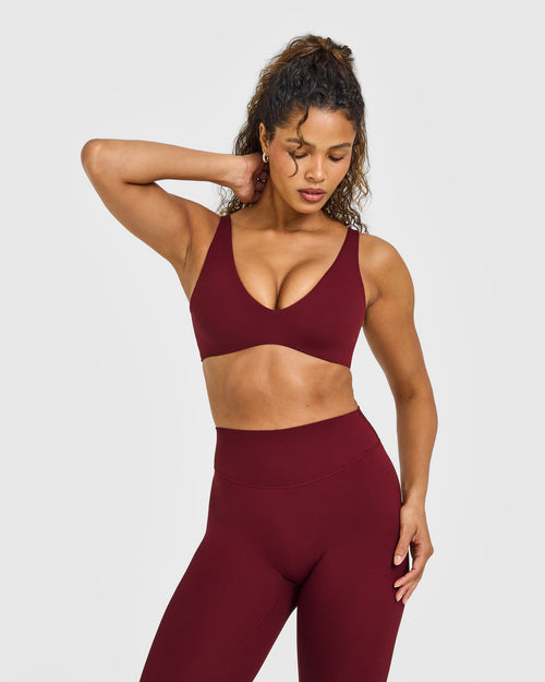 Oner Modal SoftMotion™ Scoop Back Bralette with White Logo | Light Rosewood