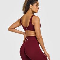 SoftMotion™ Scoop Back Bralette with White Logo | Light Rosewood