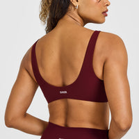 SoftMotion™ Scoop Back Bralette with White Logo | Light Rosewood