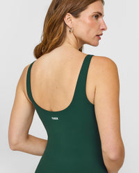 SoftMotion™ Scoop Neck Vest with White Logo | Dark Racing Green
