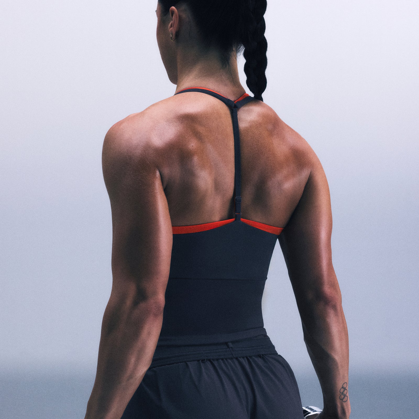 UnifiedMove™ T Back Mid Tank Top with Gel Pockets and Built in Bra Shelf