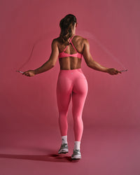 UnifiedMove Wrap Leggings with Reflective Logo | Hot Girl Pink