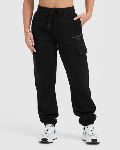 Black cargo joggers womens on sale