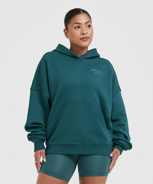 Dark Green Women Hoodie, Oversized Hooded Sweatshirt -  Canada
