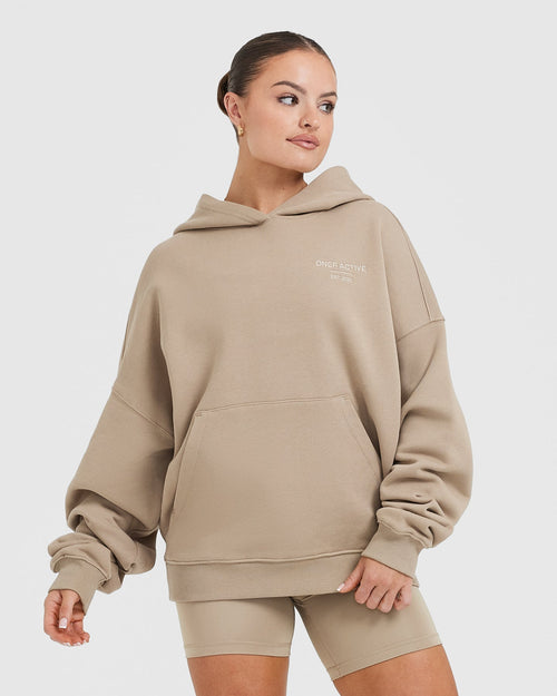 Oner Modal All Day Est 2020 Oversized Hoodie | Sandstone