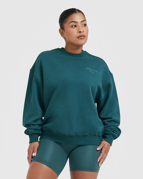 Oner Modal All Day Est 2020 Oversized Sweatshirt | Marine Teal