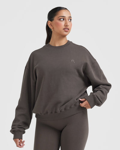 All Day Lightweight Oversized Sweatshirt | Deep Taupe
