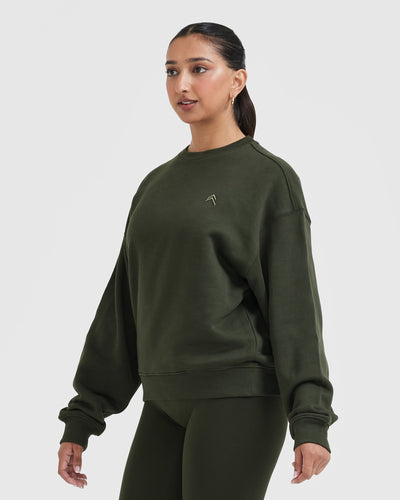Khaki green sweatshirt womens new arrivals