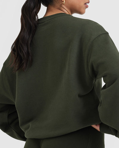 Khaki oversized outlet sweatshirt