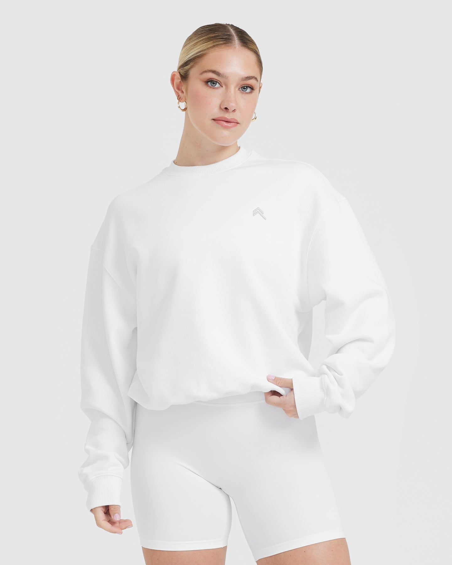 Plain white sweatshirt womens new arrivals