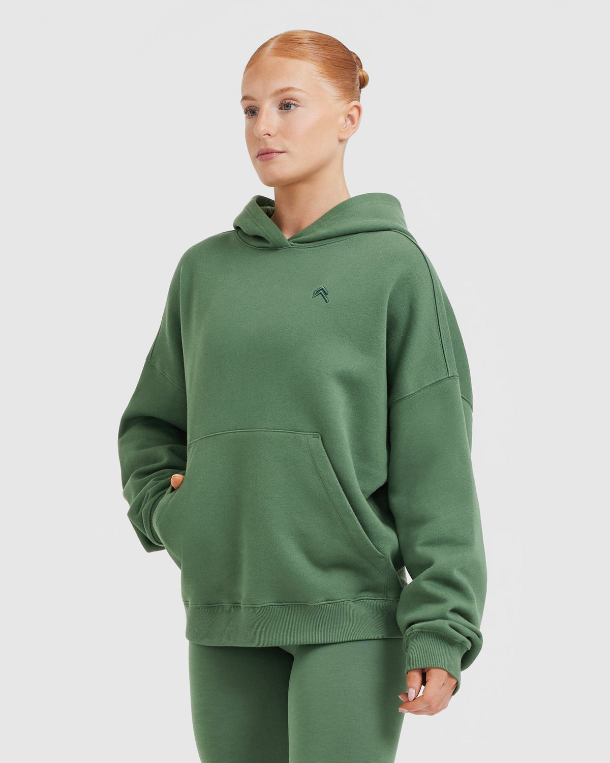 Forest green hoodie top women's