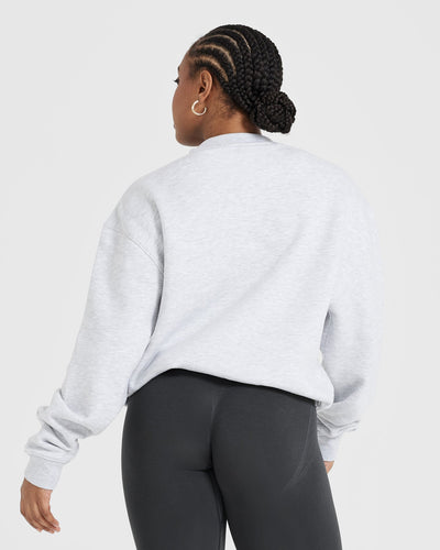 Light Grey Sweatshirt Women's - Oversize