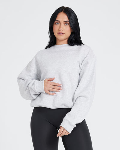 All Day Oversized Sweatshirt | Light Grey Marl