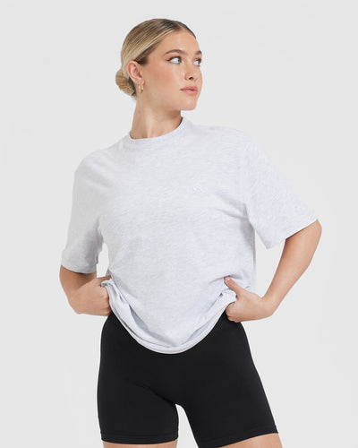 Classic Oversized Lightweight T-shirt | Light Grey Marl