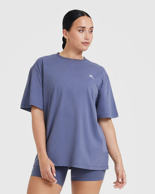 Oner Modal Classic Oversized Lightweight T-Shirt | Washed Slate Blue