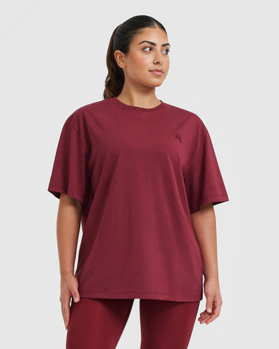 Classic Oversized Lightweight T-Shirt | Burnt Cherry
