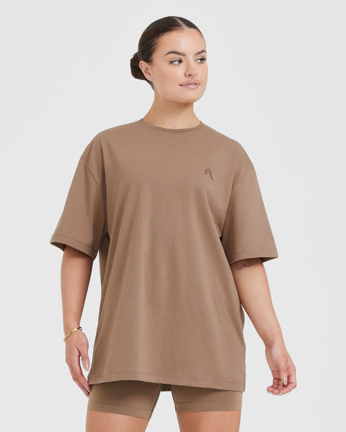 Oner Modal Classic Oversized Lightweight T-Shirt | Walnut