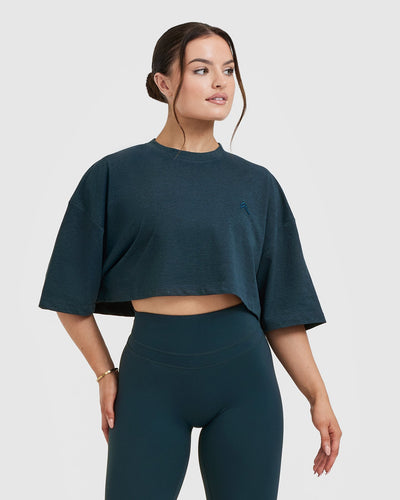 Cropped gym sweatshirt top