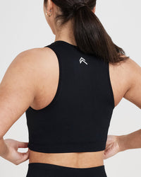 Classic Seamless 2.0 Crop Top | Black Marl