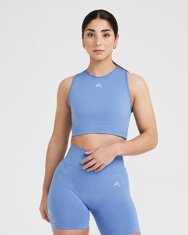 SEAMLESS SPORTS BRALETTE - LIGHT DENIM MARL