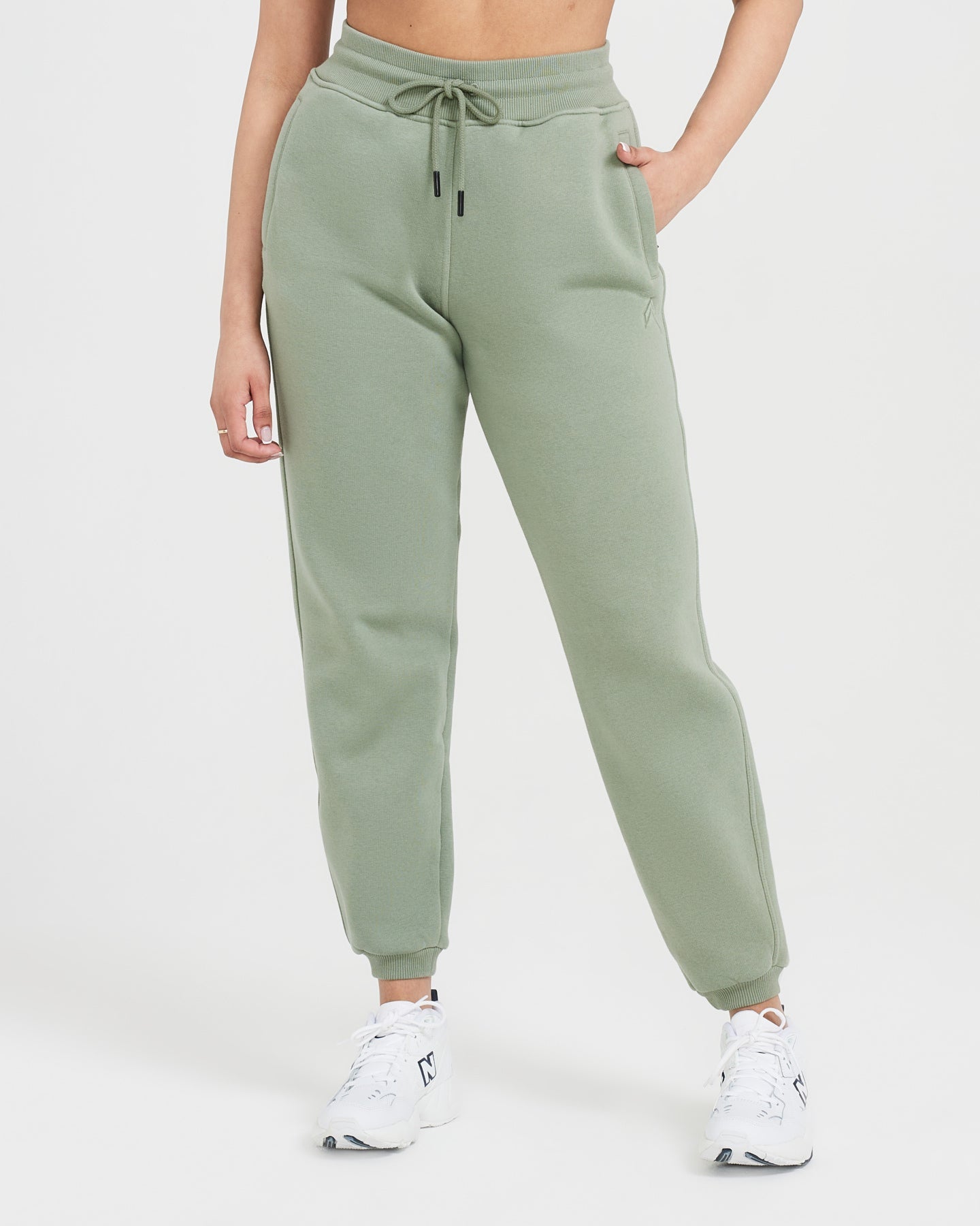 Women's Cosy Joggers - High Waist - Color Sage